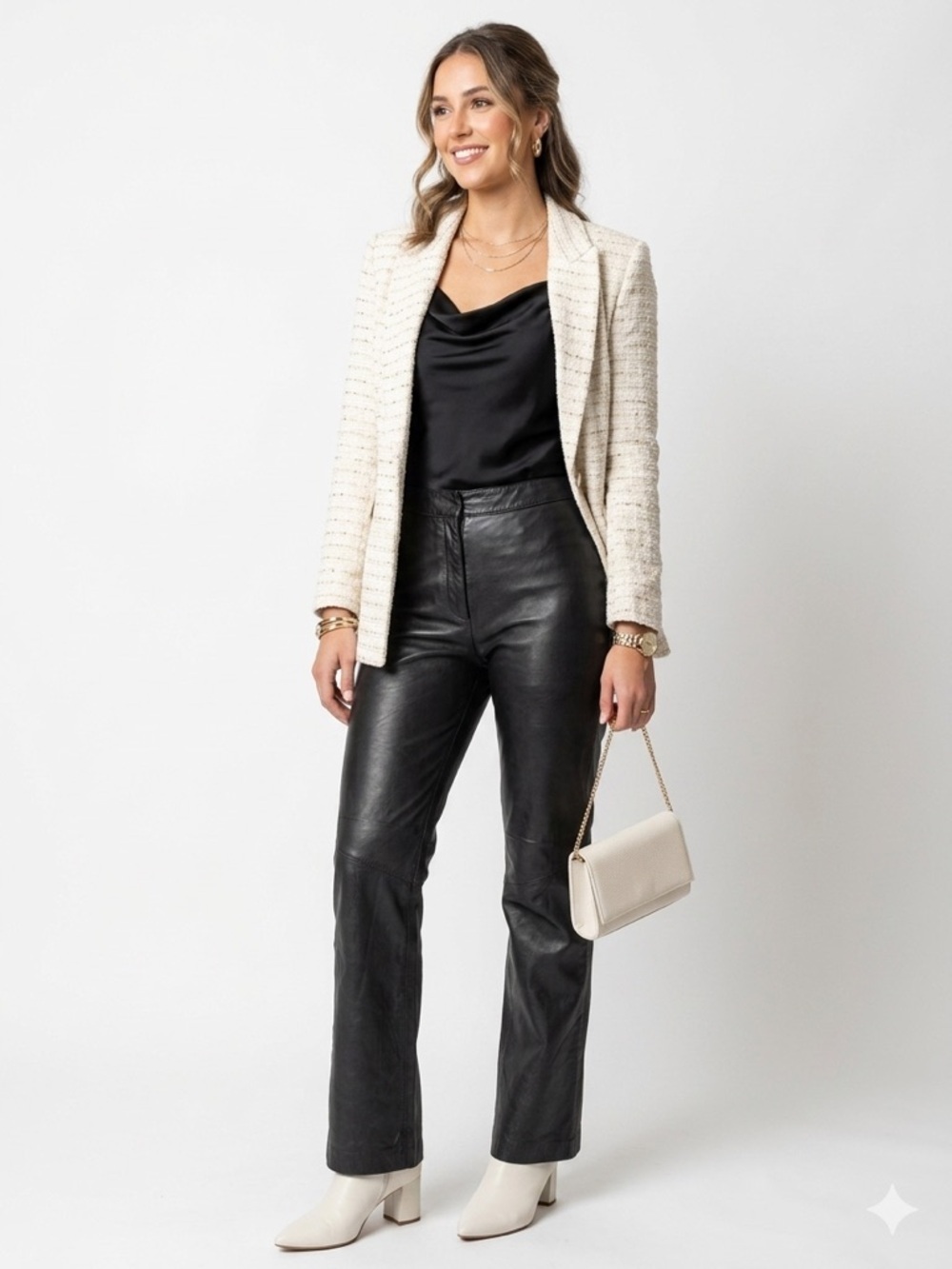 Copper Key Genuine Leather Pants Black Straight Leg Size 3